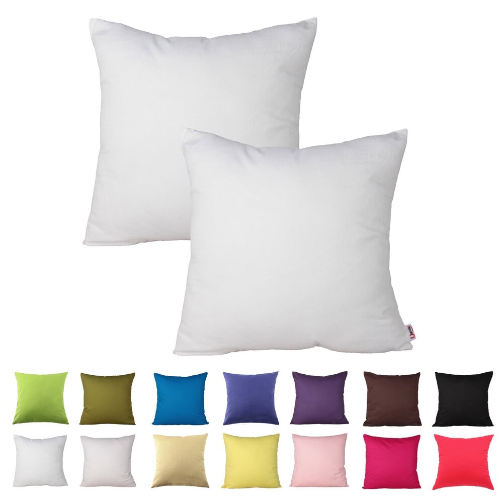 4441 Queenie - 2 Pcs Solid Color Cotton Decorative Pillowcase Cushion Cover